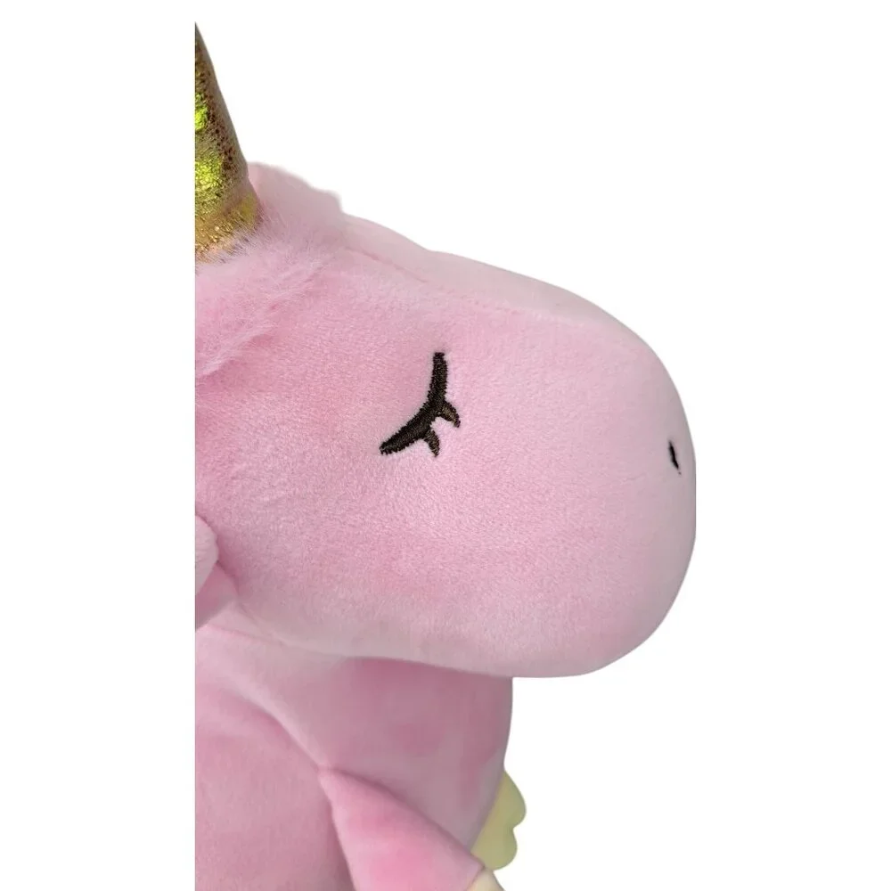 Miniso Hippo Unicorn Plush Pink Horn Kawaii Hippocorn Chunky Round New 10.5 Inch - Picture 5 of 11